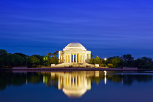 The Jefferson Memorial At Dusk, Washington DC, USA
