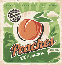 Peaches, Vintage Poster Template
