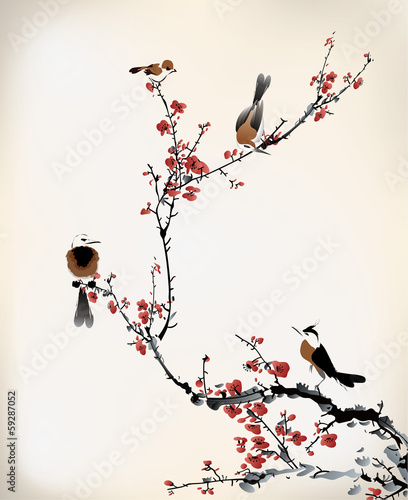 Fototapeta do kuchni birds painting