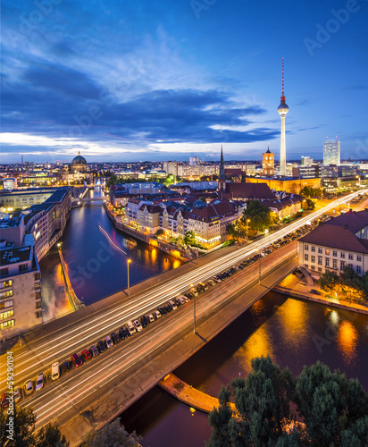 Obraz na płótnie canvas dwuczęściowy "dyptyk" Berlin, Niemcy panoramę sceny