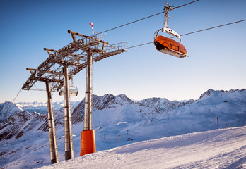 Canvas Print - ski lift chair