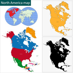 Sticker - North America map