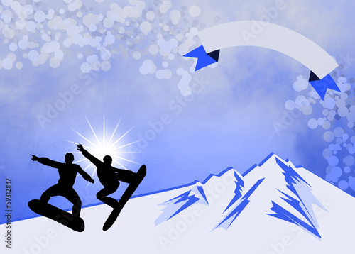 Board z aluminiowym obramowaniem Tło snowboardowe