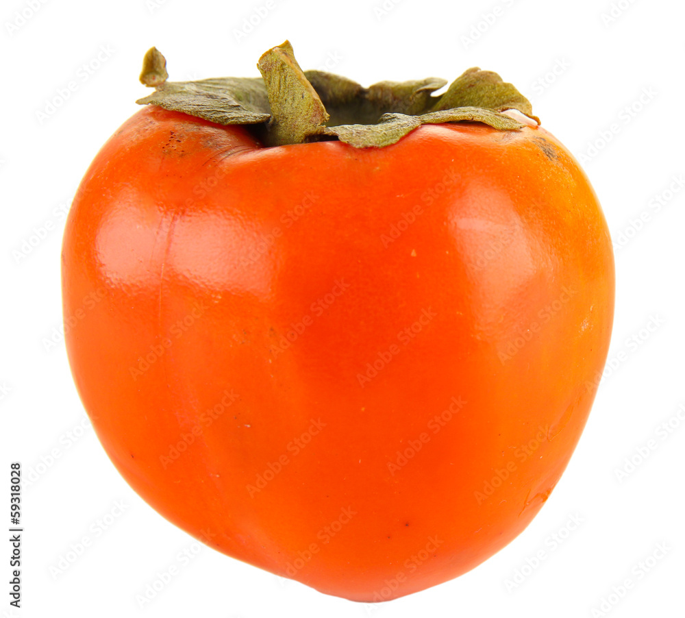 Ripe persimmon isolated on white
