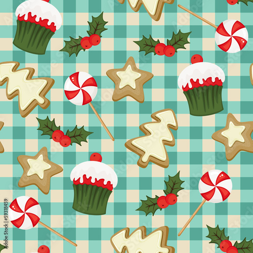 Stoffe zum Nähen Weihnachten Backen nahtlose Tapete