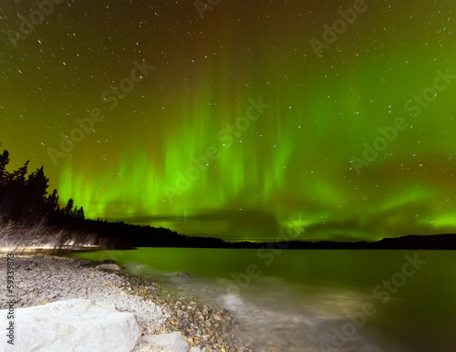 Tapeta ścienna Aurora borealis nocne niebo nad jeziorem laberge yukon