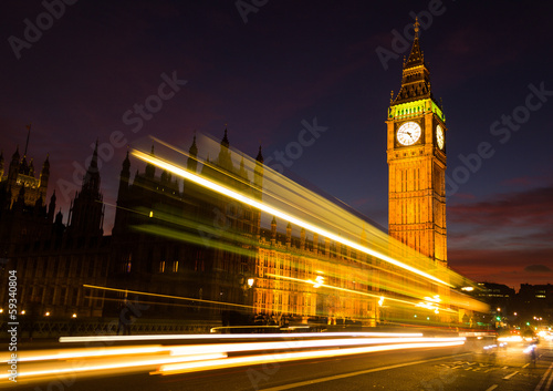 Naklejka samoprzylepna Big ben i lekki szlak