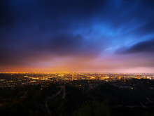 Los Angeles City Panorama At Night