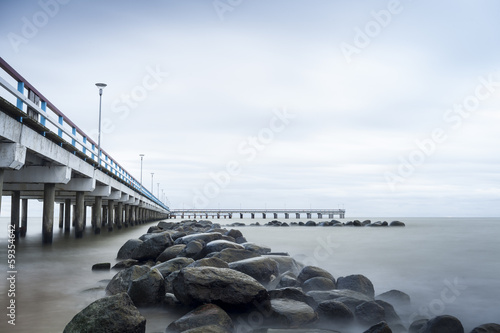 Fototapeta dla dzieci Sea, pier and rocks