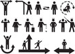 Set of active good and bad human pictograms