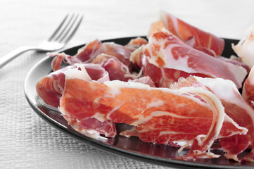 Poster - spanish serrano ham served as tapas