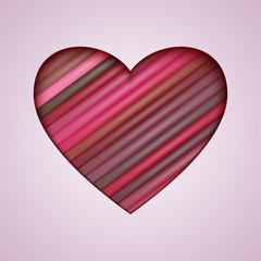 Poster - Vector Heart Made from Color Stripes