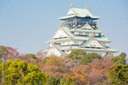 Naklejka samoprzylepna Zamek w Osace w Japonii