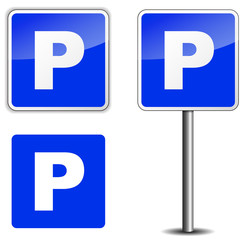 Wall Mural - parking sign