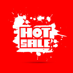 Sticker - Vector Hot Sale Title on Red Background