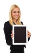 Businesswoman holding Tablet PC