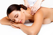 © puhhha - Massage. Close-up of a Beautiful Woman Getting Spa Treatment