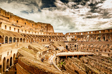 Inside Of Colosseum In Rome, Italy