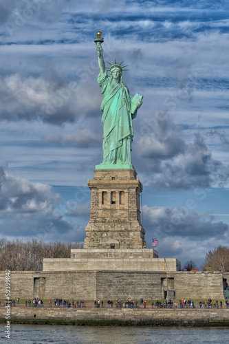Board z aluminiowym obramowaniem Statua wolności - manhattan - liberty island - new york