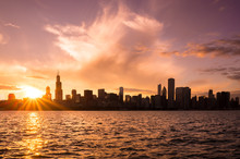Chicago City Downtown Urban Skyline