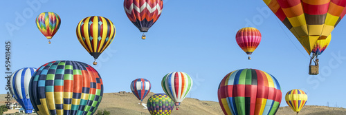 Obraz na płótnie canvas trzyczęściowy "tryptyk" Balony na gorące powietrze