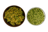 Fototapeta Mapy - raw green pea and pea puree