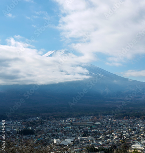Plakat na papierze fotorealistycznym Góra fuji w Japonii