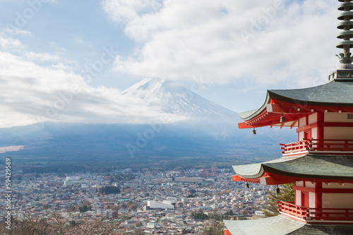 Naklejka samoprzylepna Krajobraz górski fuji
