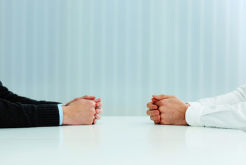 Two businessmen having a discussion