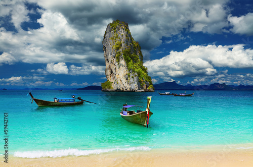 Plakat na papierze fotorealistycznym Tropikalna plaża, andaman sea, thailand