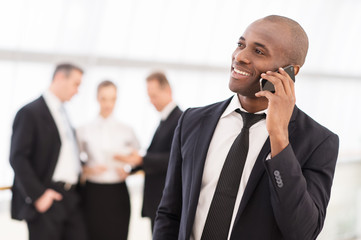 Wall Mural - Businessman on the phone.