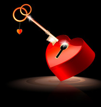 red key and lock
