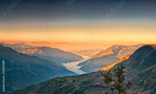 Fotoboard na płycie Widok z kalinchok photeng w kierunku doliny kathmandu