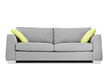 Studio shot of a modern couch with pillows