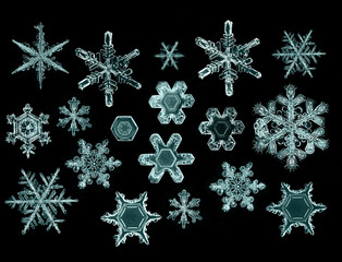 Canvas Print - natural crystal snowflake macro