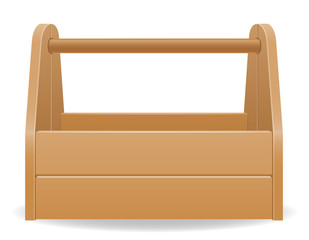 wooden tool box vector illustration