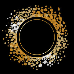 Wall Mural - black and gold label background vector