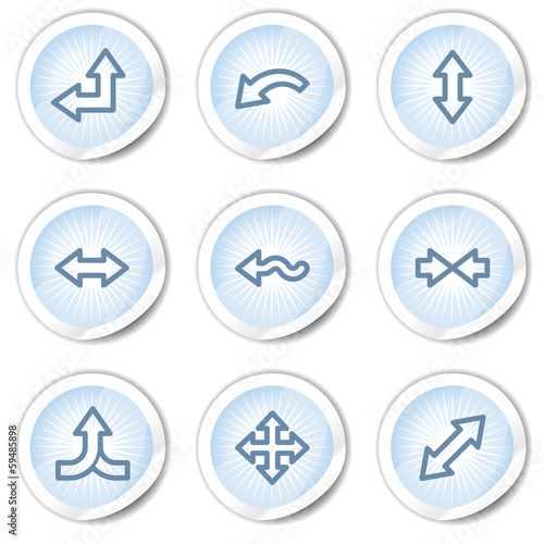 Fotografia, Obraz Arrows web icons set 2, light blue stickers