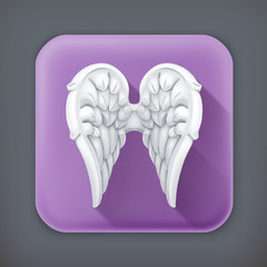 Sticker - Angel wings, long shadow icon