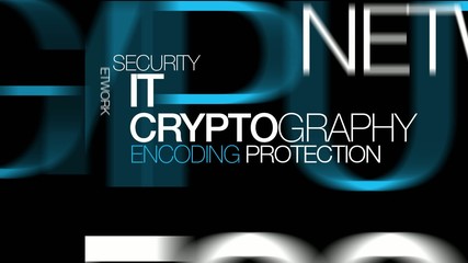 Wall Mural - it cryptography encryption protection word tag cloud video
