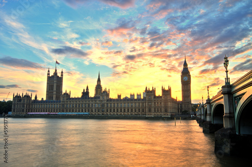 Board z aluminiowym obramowaniem Opactwo westminsterskie z big ben, Londyn