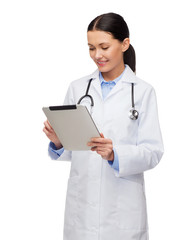 Sticker - female doctor with stethoscope and tablet pc