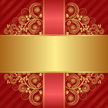 gold red background