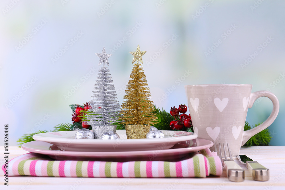 Set of utensil for Christmas dinner,