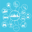 © bigpa - metropolis, transportation, info graphic, blue theme