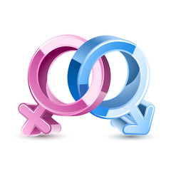 3d male female symbol