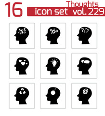 Poster - Vector black thoughts icons set