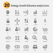 © mamanamsai - Strategy,Growth & Business analysis Icons,Gray version,vector