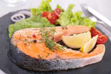 Wall Mural - grilled salmon steak