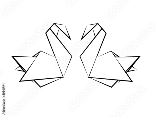 Board z aluminiowym obramowaniem Łabędzie origami